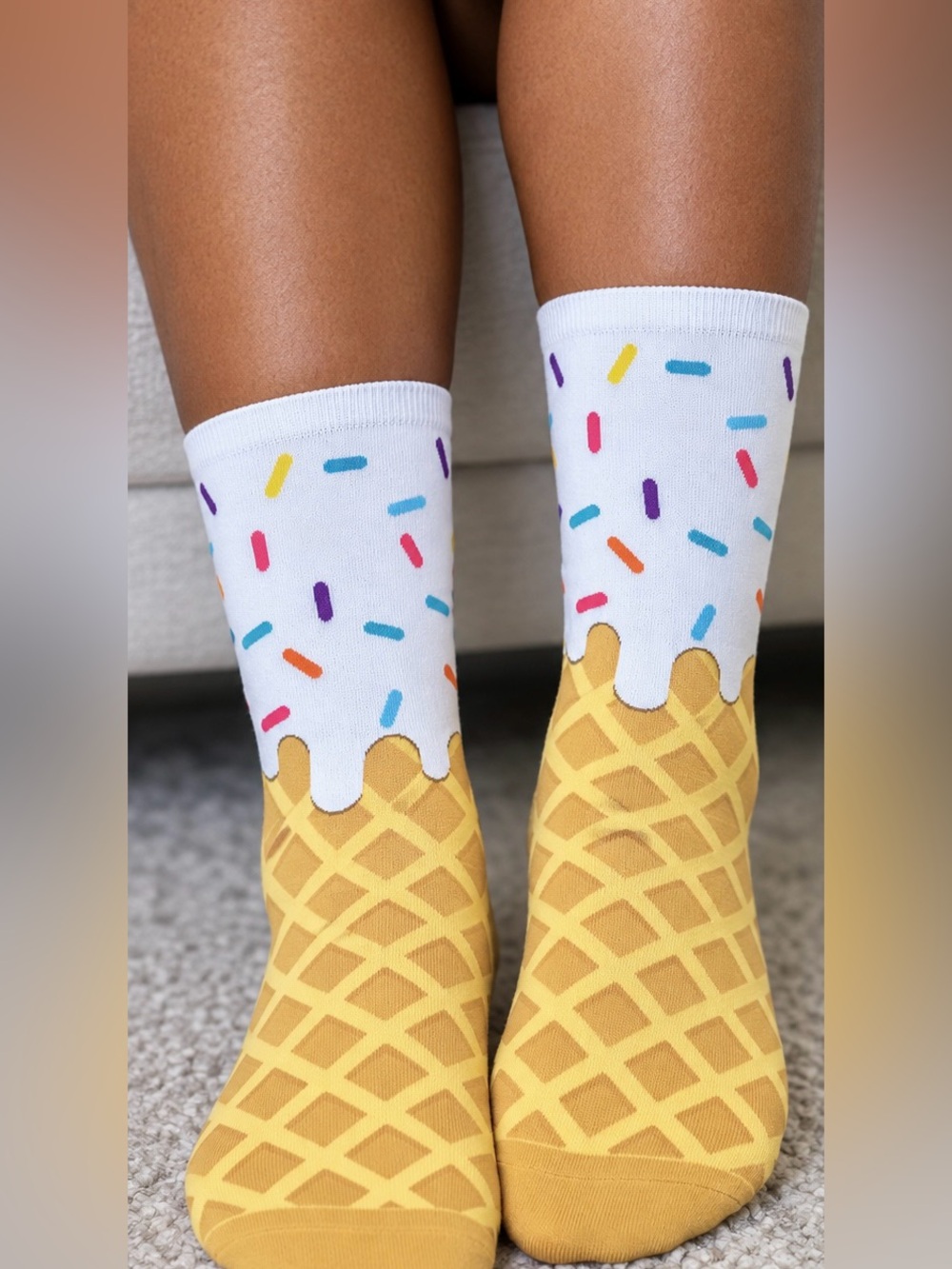 Ice Cream Cone Novelty Socks
